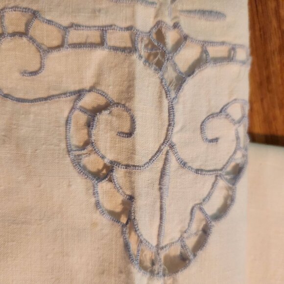 Vintage Victorian Style Hand-Embroidered Lace Tablecloth - Picture 8 of 15